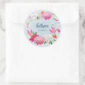 Gepersonaliseerd bloemenronde labels (Tas)