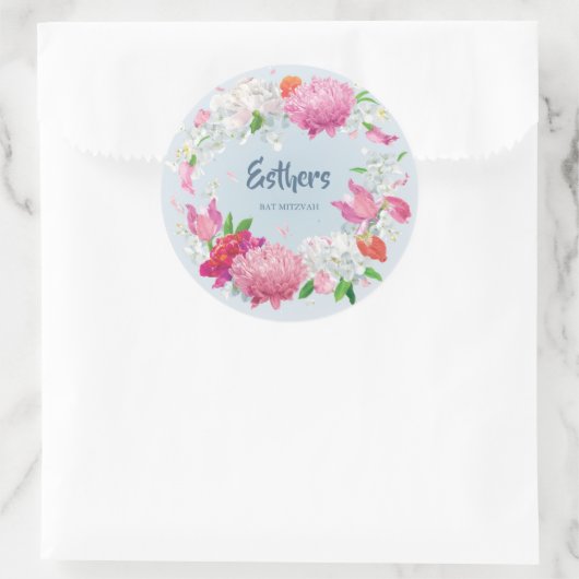 Gepersonaliseerd bloemenronde labels (Tas)