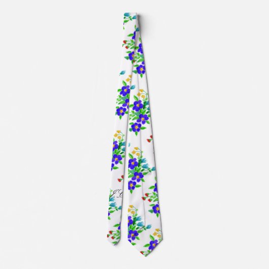 Gepersonaliseerd bloemenStropdas Stropdas (Achterkant)