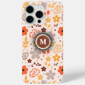 Gepersonaliseerd bloemmotief met monogram naam Case-Mate iPhone case (Achterkant)