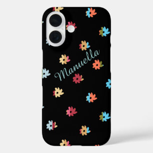gepersonaliseerd bloemontwerp . gekleurde bloemen iPhone 16 hoesje