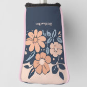 Gepersonaliseerd Bloemontwerp Golfputter Hoesje Golfheadcover (Draai 90)
