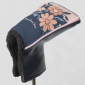 Gepersonaliseerd Bloemontwerp Golfputter Hoesje Golfheadcover (3/4 voorkant)