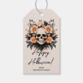 Gepersonaliseerd bloemschedel cadeaulabel (Voorkant)