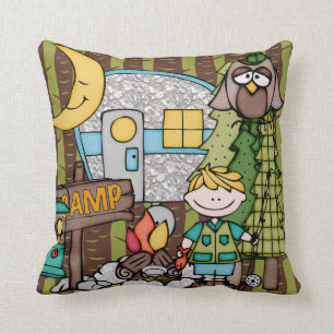 Gepersonaliseerd Blond Boy Camping Pillow Kussen