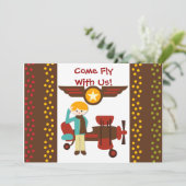 Gepersonaliseerd blond Boy Pilot Birthday-uitnodig Kaart (Staand voorkant)