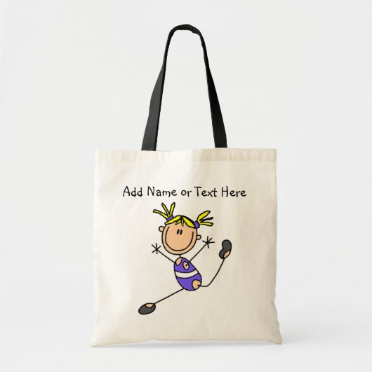 Gepersonaliseerd Blond Girl Gymnast Canvas tas (Voorkant)