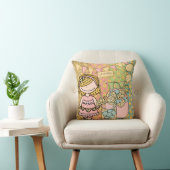 Gepersonaliseerd blond haar meisje limonade kussen (Stoel)