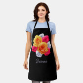 Gepersonaliseerd Blooming Rozen Motif Schort (Gedragen)