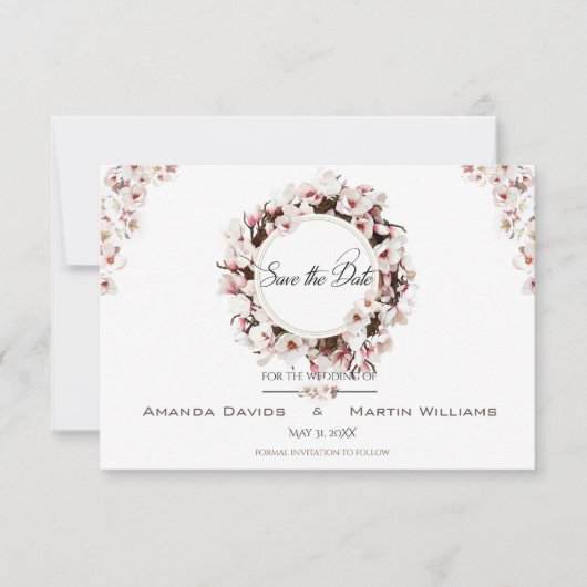 Gepersonaliseerd Blossom van de lente van het huwe Save The Date (Voorkant)