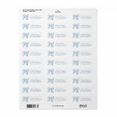 Gepersonaliseerd Blue Bow Retour Mailing Adres Etiket (Full Sheet)