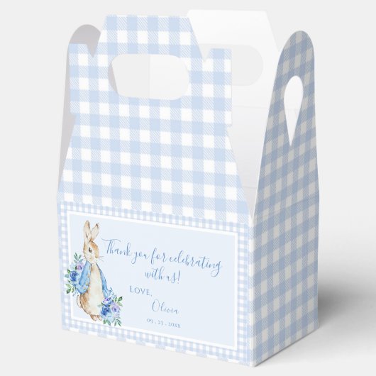 Gepersonaliseerd Blue Bunny Baby shower Bedankdoosjes (Geopend)