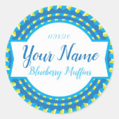 Gepersonaliseerd Blue Burst Bakkerij Label (Voorkant)