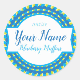 Gepersonaliseerd Blue Burst Bakkerij Label
