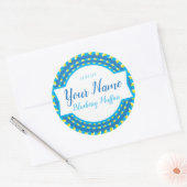 Gepersonaliseerd Blue Burst Bakkerij Label (Envelop)