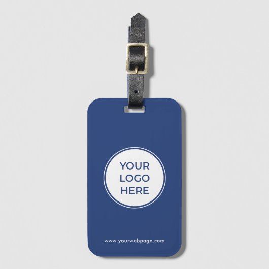 Gepersonaliseerd Blue Business Logo Bagagelabel (Voorkant (verticaal))