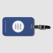 Gepersonaliseerd Blue Business Logo Bagagelabel (Voorkant (horizontaal))