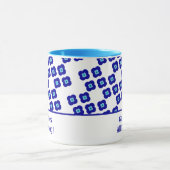 Gepersonaliseerd Blue Evil Eye Four Petal Floral P Mok (Midden)