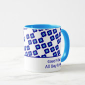 Gepersonaliseerd Blue Evil Eye Four Petal Floral P Mok (Voorkant rechts)