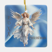 Gepersonaliseerd Blue Heavenly Angel Ornament (Voorkant)
