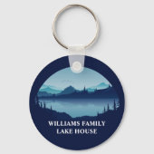 Gepersonaliseerd Blue Lake House Vakantiehuis Sleutelhanger (Voorkant)