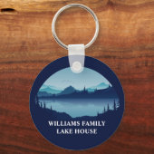 Gepersonaliseerd Blue Lake House Vakantiehuis Sleutelhanger (Achterkant)