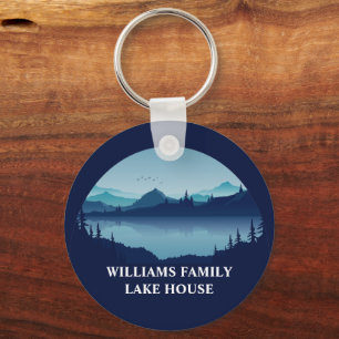 Gepersonaliseerd Blue Lake House Vakantiehuis Sleutelhanger
