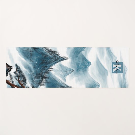 Gepersonaliseerd Blue Rolling Mountain Uitzicht Yogamat (Voorkant (horizontaal))