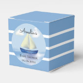 Gepersonaliseerd Blue Sailboat Baby shower Bedankdoosjes (Voorkant Zijde)