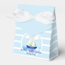 Gepersonaliseerd Blue Sailboat Baby shower Bedankdoosjes