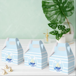 Gepersonaliseerd Blue Sailboat Baby shower Bedankdoosjes