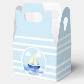 Gepersonaliseerd Blue Sailboat Baby shower Bedankdoosjes (Geopend)