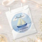 Gepersonaliseerd Blue Sailboat Baby shower Bedankzakje (Geknipt)