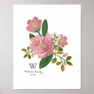 Gepersonaliseerd   Blush Bouquet Art Print