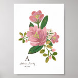 Gepersonaliseerd | Blush Bouquet Art Print 5x7<br><div class="desc">Met de hand geschilderd roze en groen bloemontwerp dat met jouw tekst kan worden aangepast. | Ontwerp door Shelby Allison</div>