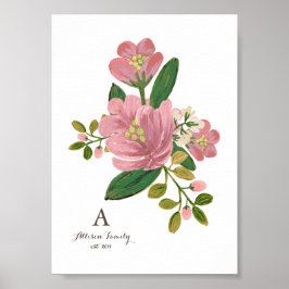 Gepersonaliseerd | Blush Bouquet Art Print 5x7