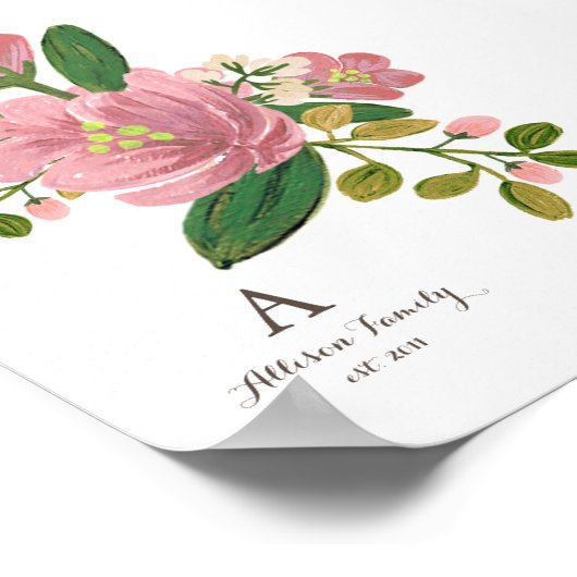 Gepersonaliseerd | Blush Bouquet Art Print 5x7 (Hoek)