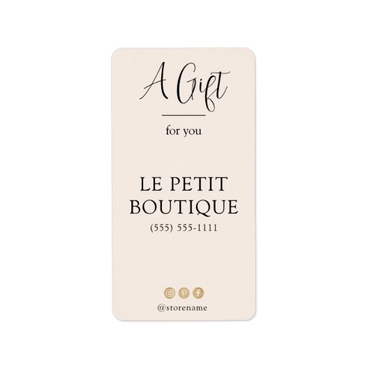 Gepersonaliseerd Blush Business Name Sanitizer Lab Etiket (Voorkant)