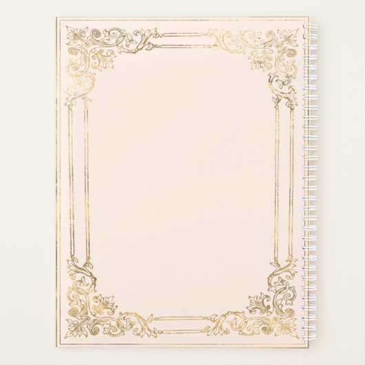 Gepersonaliseerd Blush Goud Lijst Script 2024 Planner (Achterkant)