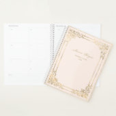 Gepersonaliseerd Blush  Goud Lijst Script 2024 Planner (Display)