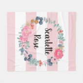 Gepersonaliseerd Blush Roze babymeisje Fleece Deken (Voorkant (Horizontaal))