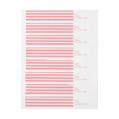 Gepersonaliseerd Blush roze en White Stripes Patte (Vel)