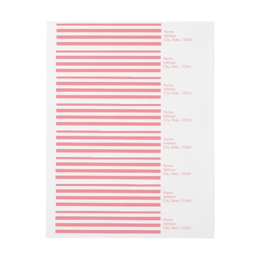 Gepersonaliseerd Blush roze en White Stripes Patte (Vel)