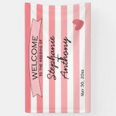 Gepersonaliseerd Blush roze gestreept ombre Weddin Spandoek (Verticaal)