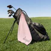 Gepersonaliseerd Blush Roze Glitter Modern Monogra Golfhanddoek (Groen)