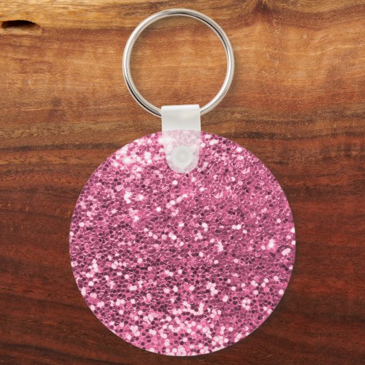 Gepersonaliseerd Blush Roze  Glitter Monogram Naam Sleutelhanger (Achterkant)