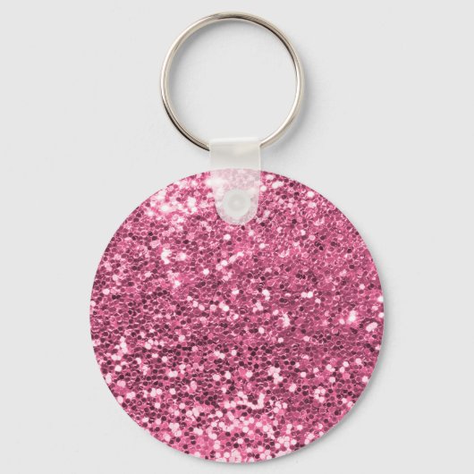 Gepersonaliseerd Blush Roze  Glitter Monogram Naam Sleutelhanger (Achterkant)