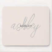 Gepersonaliseerd Blush Roze Monogram Muismat (Voorkant)