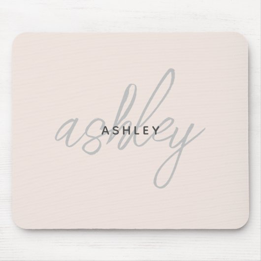 Gepersonaliseerd Blush Roze Monogram Muismat (Voorkant)