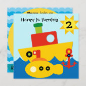 Gepersonaliseerd Boats Birthday Invitation Kaart (Voorkant / Achterkant)